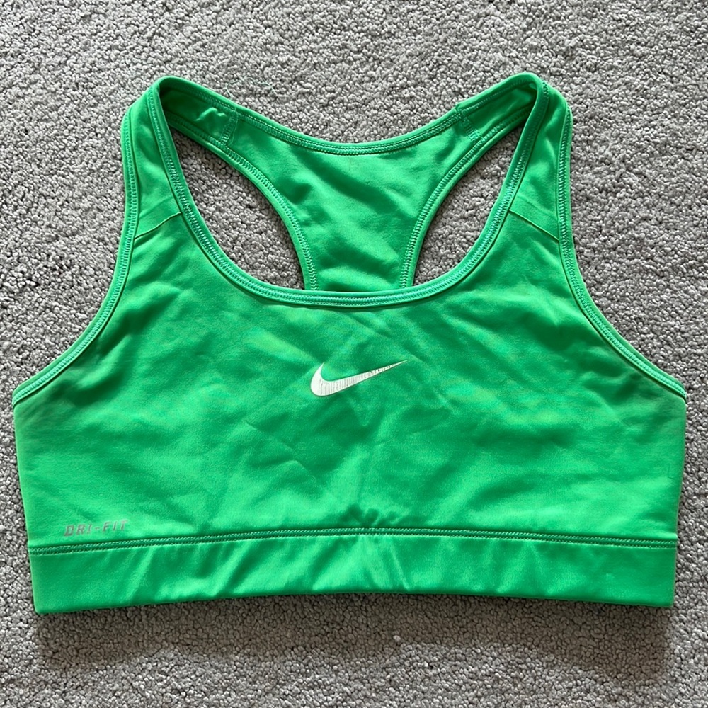 Nike green racerback sports bra